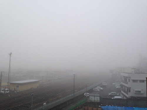 霧に包まれている大分県日田市♪