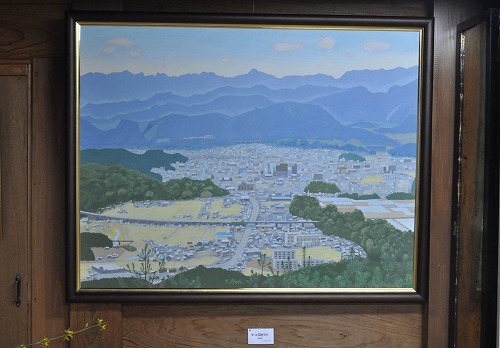 竜体山から見た、日田市の風景。
